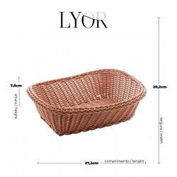 Cesta 27x20x8cm de Rattan Plastico Retangular